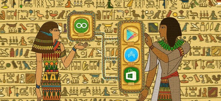 Egyptian hieroglyphs compared with modern design guidelines