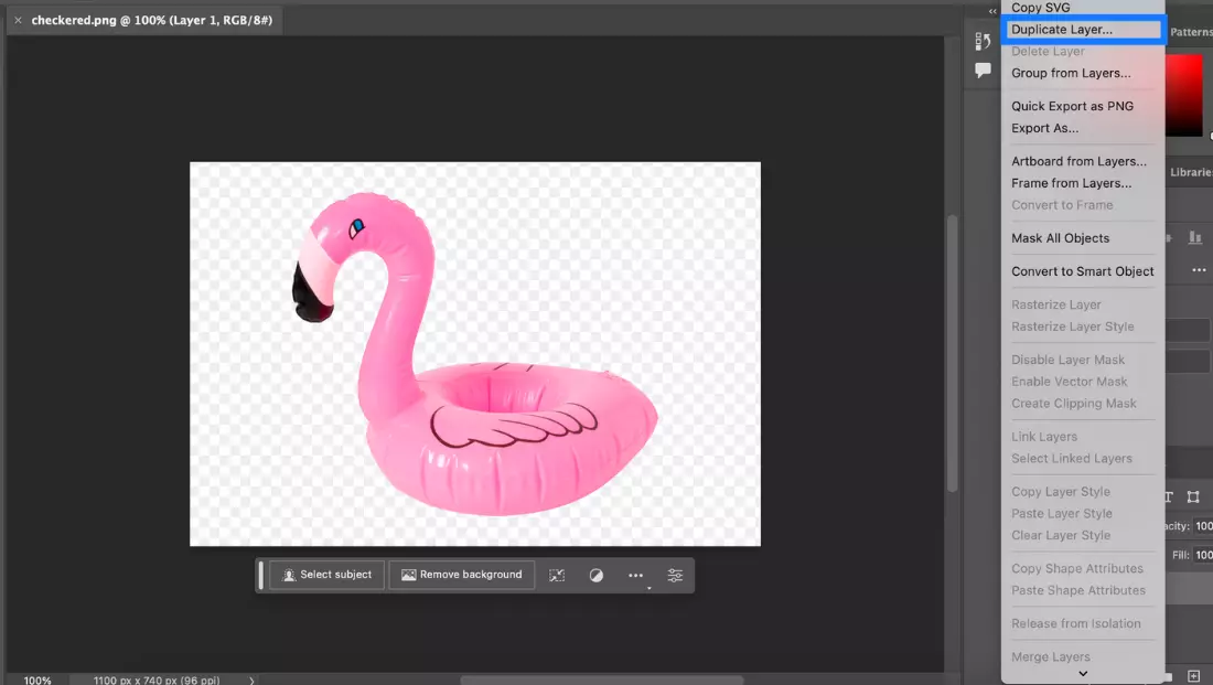Remove checkered background from image