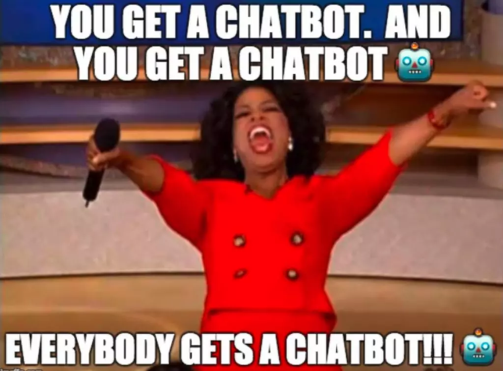 Customer Experience Trends for Digital Products in 2020: mem about chatbots