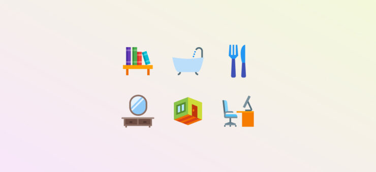 Feel like home: around the house clipart and icons in 21 Styles