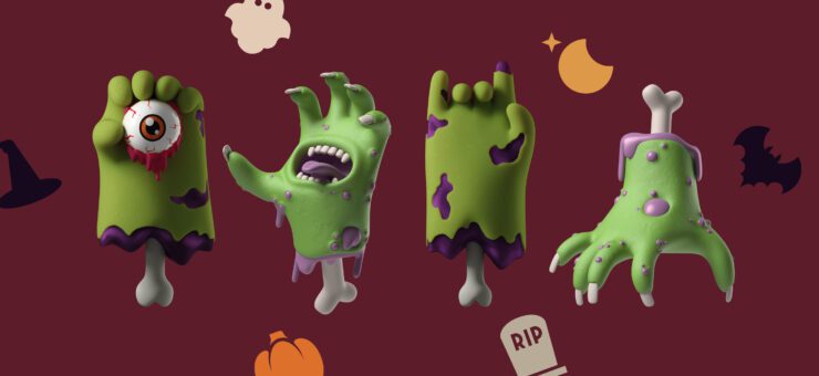 Halloween Treat: Download Free 3D Hands Graphics in Zombie Style