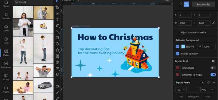 How to Make YouTube Thumbnail for Christmas Video in Lunacy