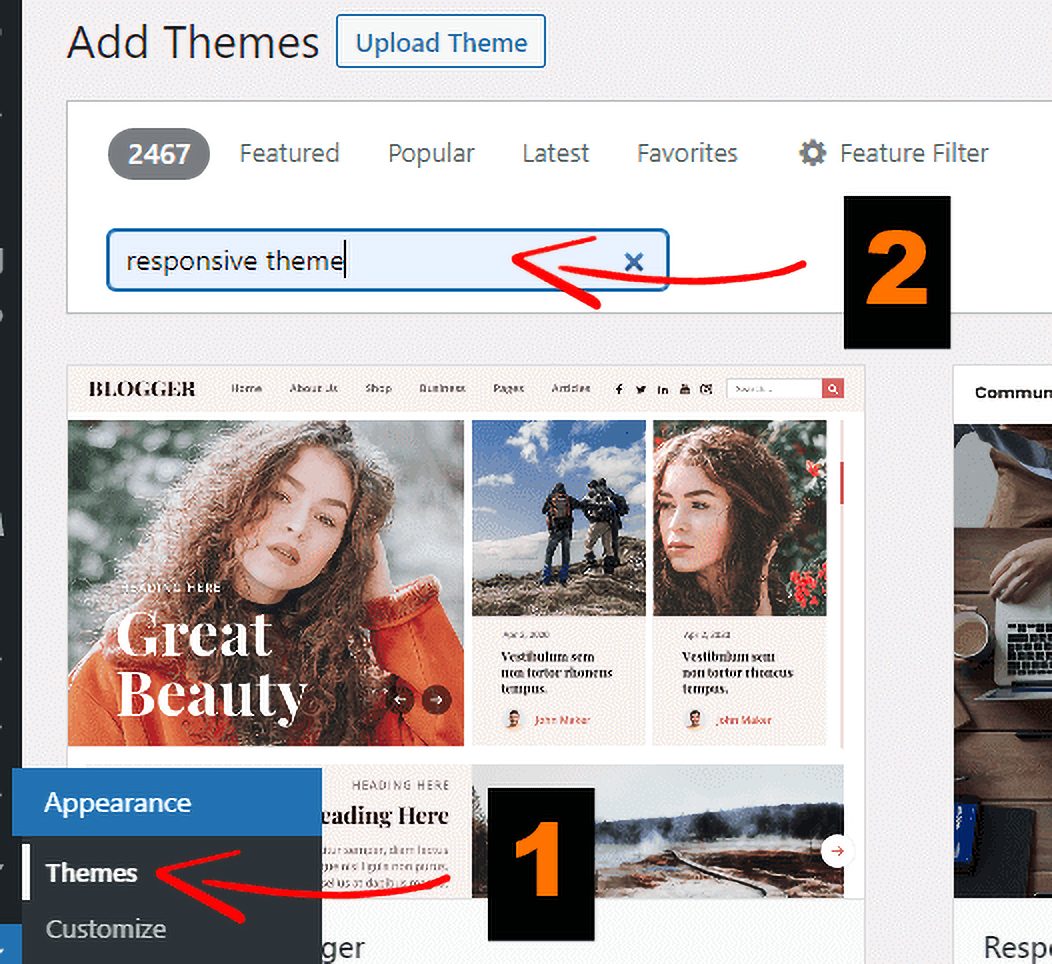 10 simple steps to make your website mobile-friendly: Installing responsive theme on WordPress