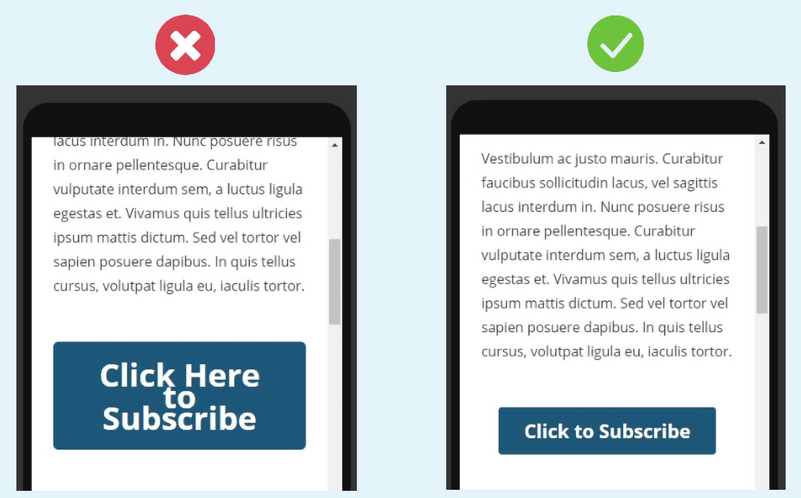 10 simple steps to make your website mobile-friendly: Optimized Buttons