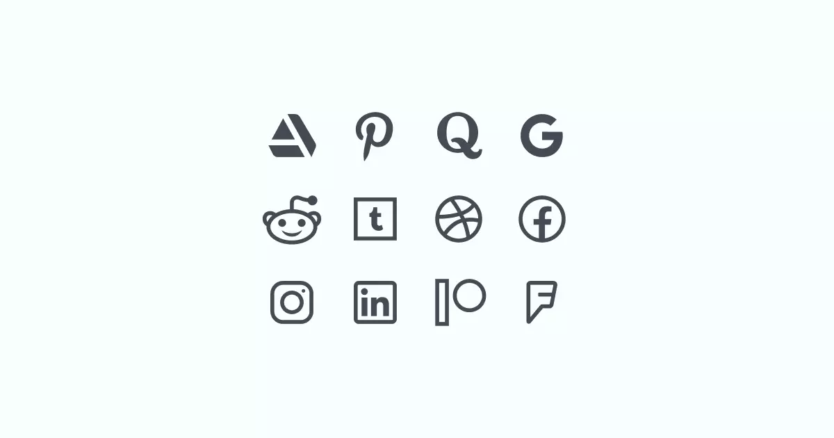 Like, Share, Repost: an ultimate bundle of eye-catching graphics for Social Media Day: icons set in Windows 10 style on light blue background