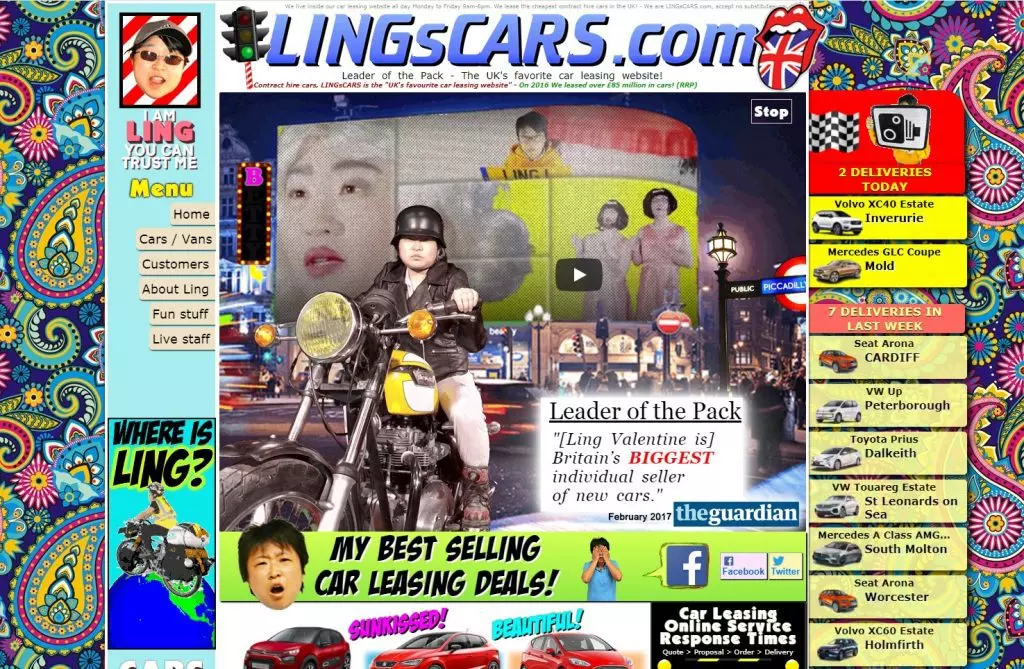 What SEO metrics a UX designer should focus on: A cluttered website about car leasing.