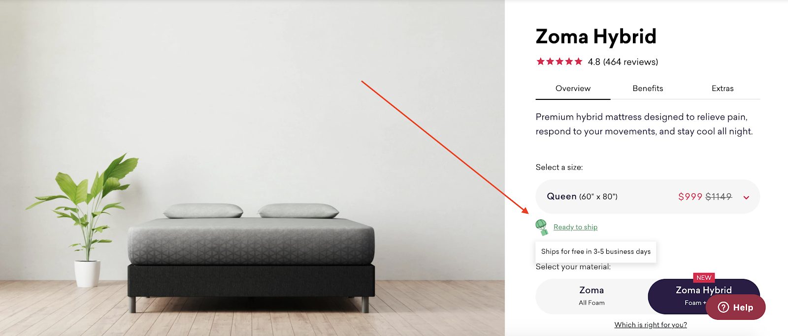 How to Design a Conversation-Optimized Online Shopping Website: Zoma product page