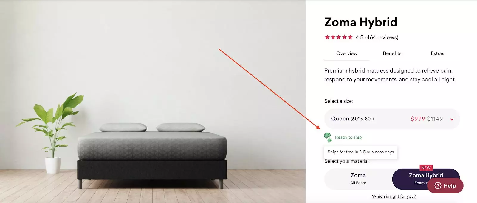 How to Design a Conversation-Optimized Online Shopping Website: Zoma product page