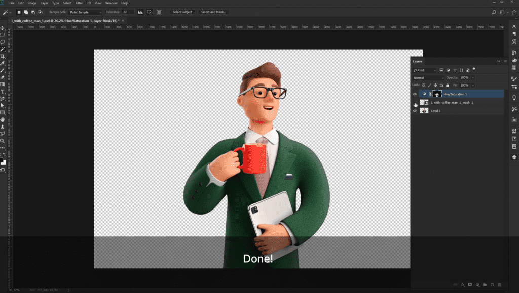 How to recolor 3D illustrations by Icons8 in Photoshop: done