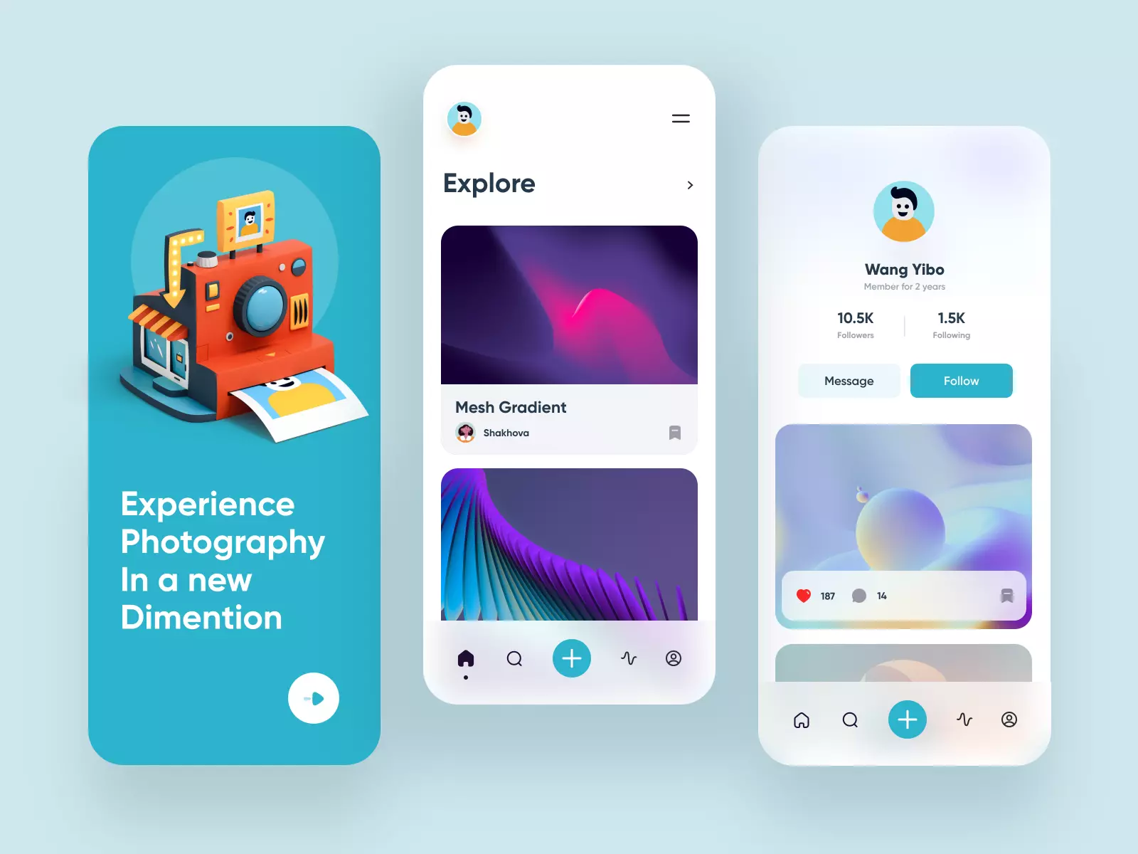 Design inspiration: web and mobile interfaces with Icons8 graphic elements: web site page by Yasir Ahmad Noori