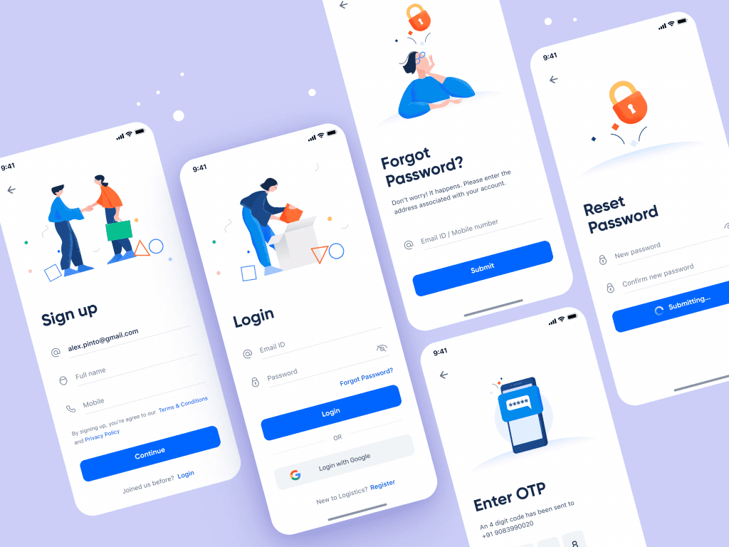 Design inspiration: UI concepts collection with Icons8 graphic elements: Login and Sign up Screens concept by Ashwith Kotian