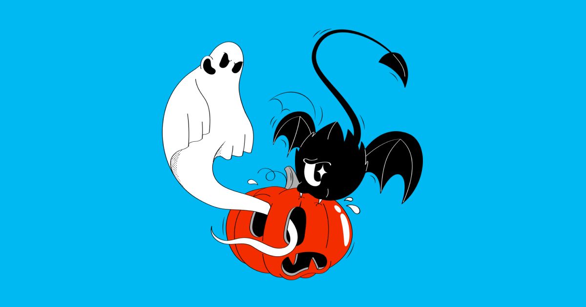 Spooky Halloween illustrations in Looney style