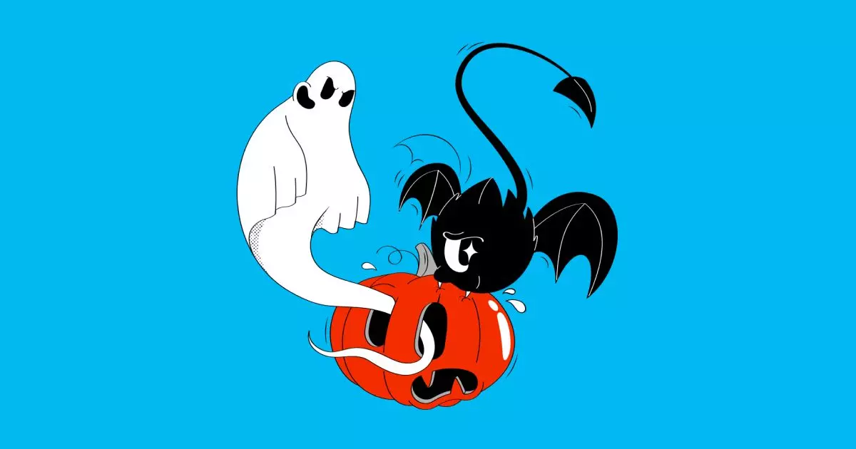 Spooky Halloween illustrations in Looney style