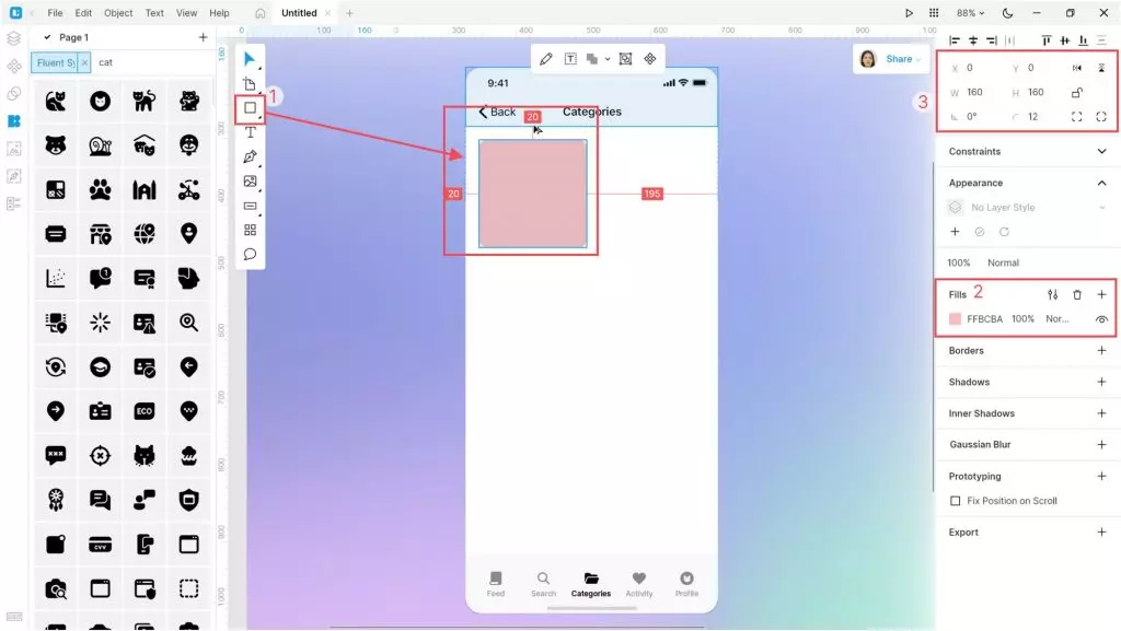Creating a dribbble shot in Lunacy