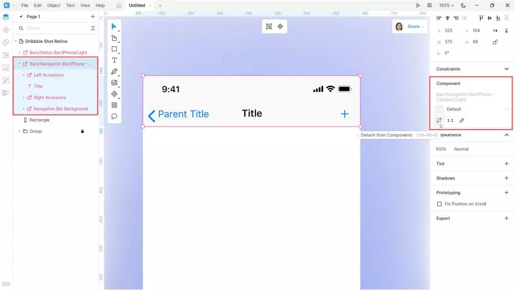 Creating a dribbble shot in Lunacy