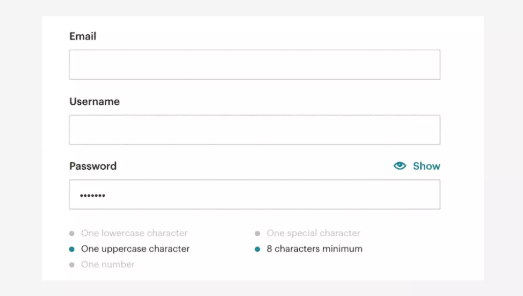 A screenshot of Mailchimp sign up form.