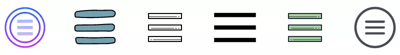 Hamburger menu icons by Icons8
