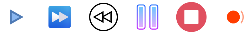 Media controls icons by Icons8