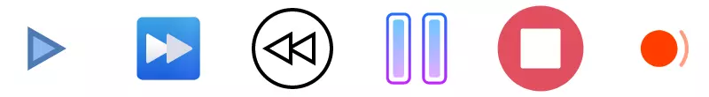 Media controls icons by Icons8