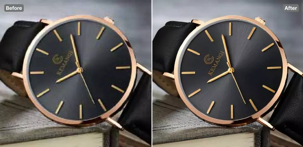 Photo of a watch enhanced by Image Upscaler