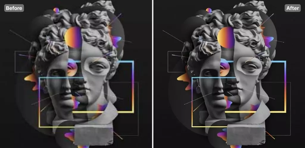 Computer art enlarged by Smart Upscaler