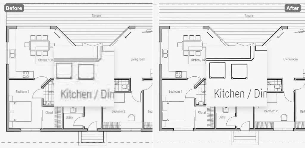 House scheme enlarged by Smart Upscaler