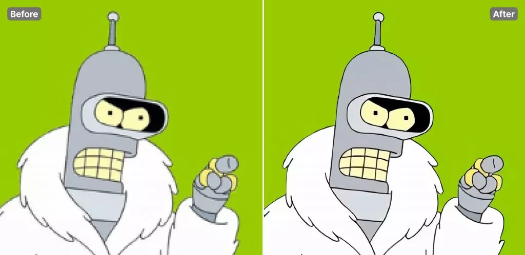 Image of Robot Bender enlarged by Smart Upscaler