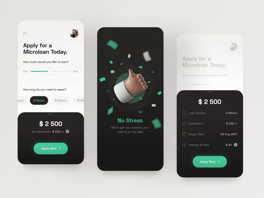 Microloans app concept by Dane Perring with 3D Hands illustrations