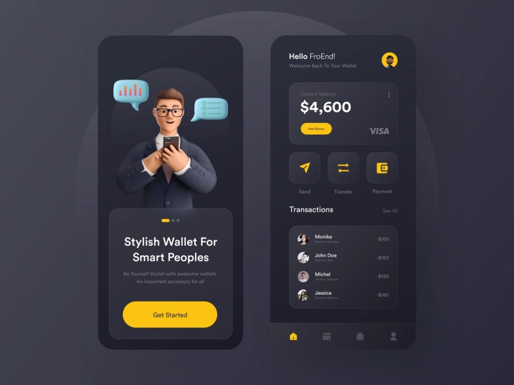 Wallet App by Topu Roy Antu with Business 3D illustrations
