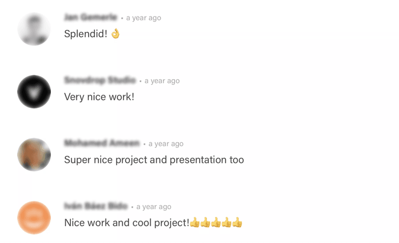 Example of bad Behance comment
