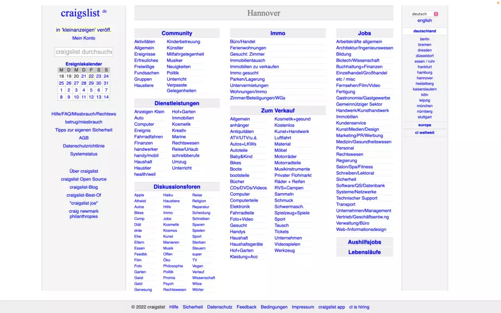 A view of craiglist.org