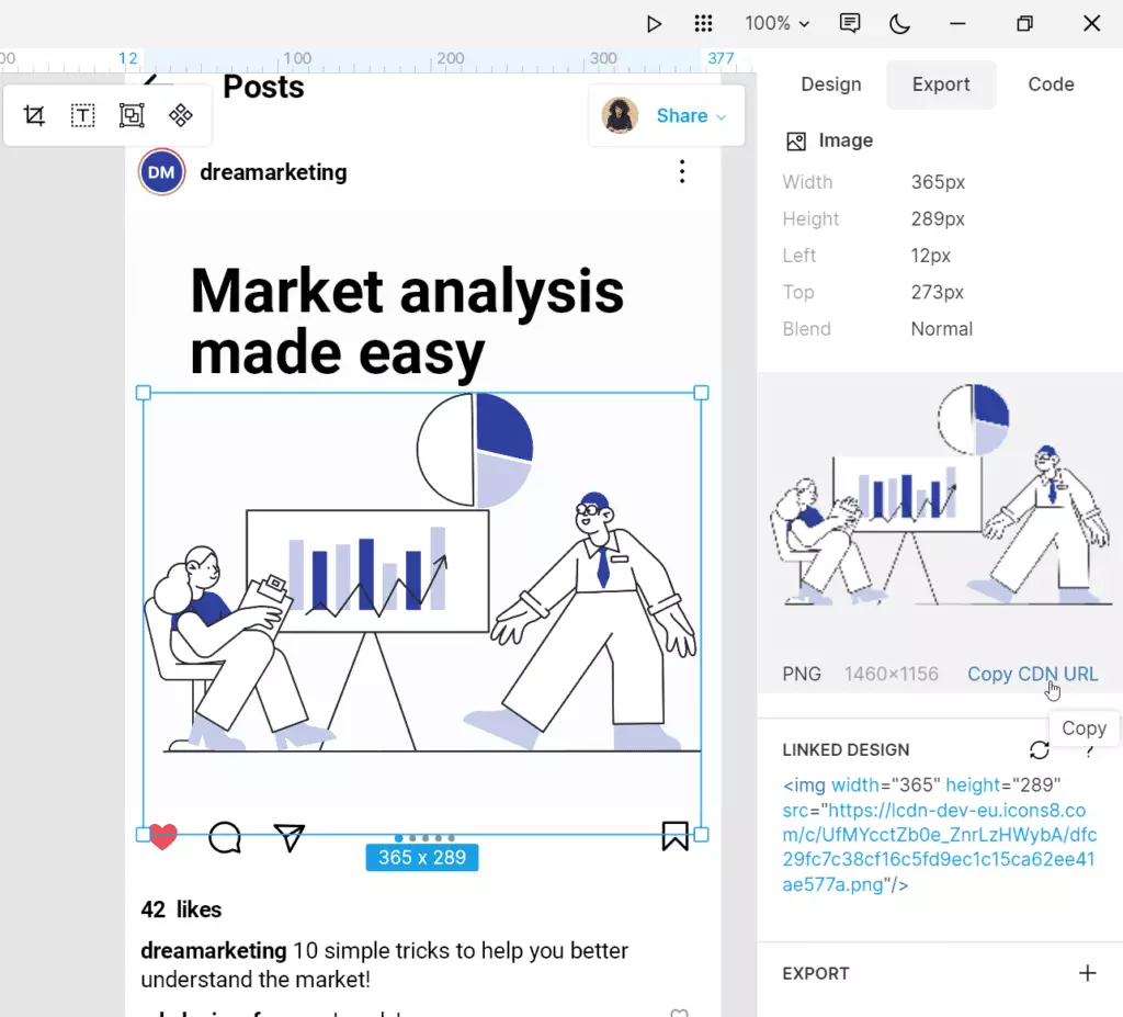 Copying an image link