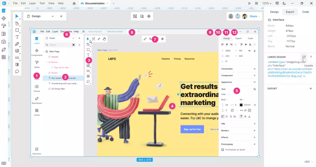 Linked design in Lunacy
