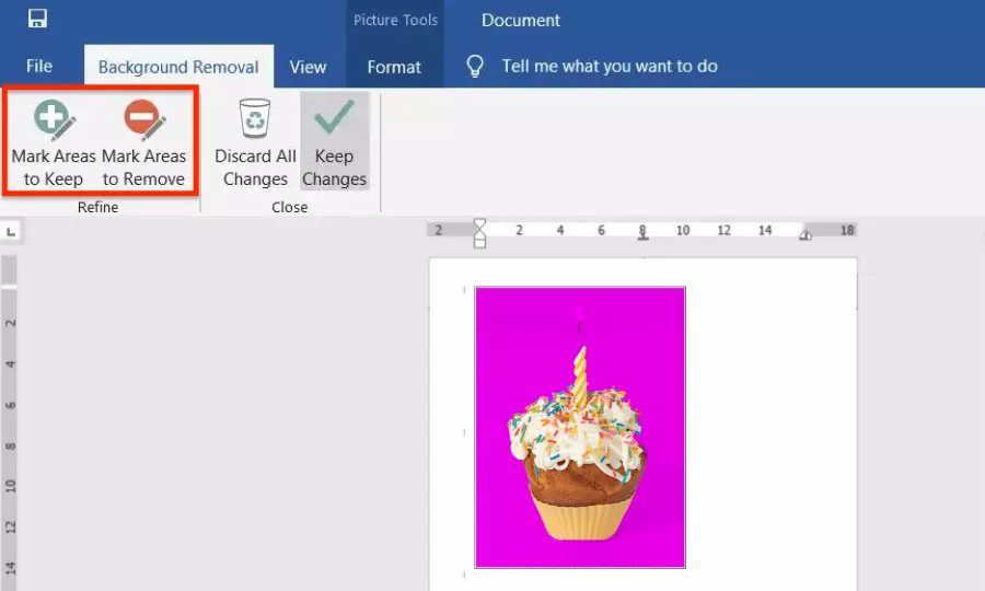 Picture background removal in Word