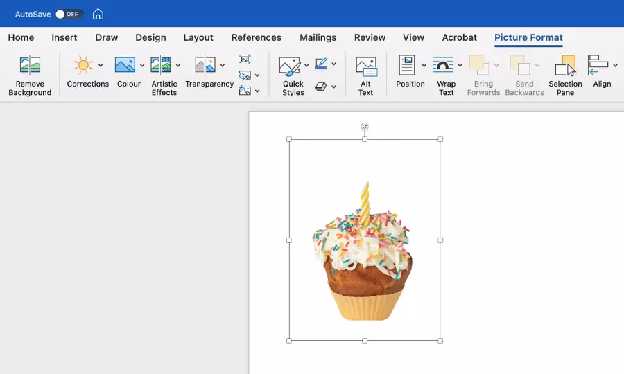 Picture background removal in Word