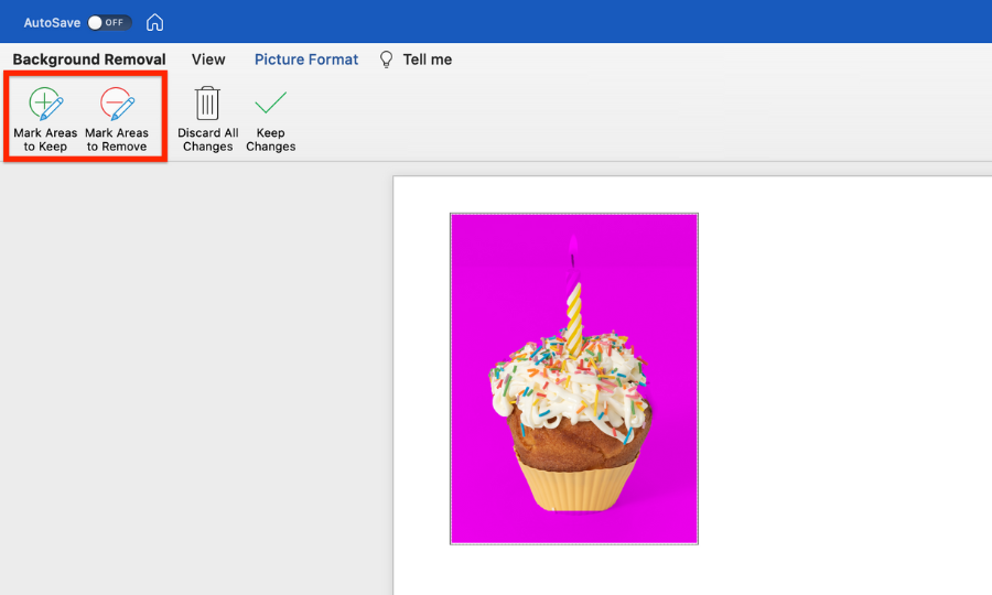 Picture background removal in Word