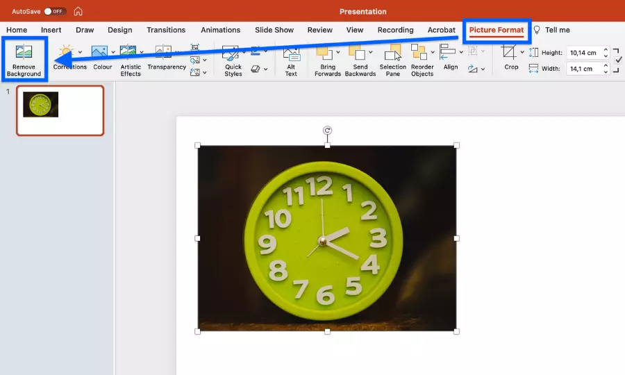 Picture background removal in PowerPoint