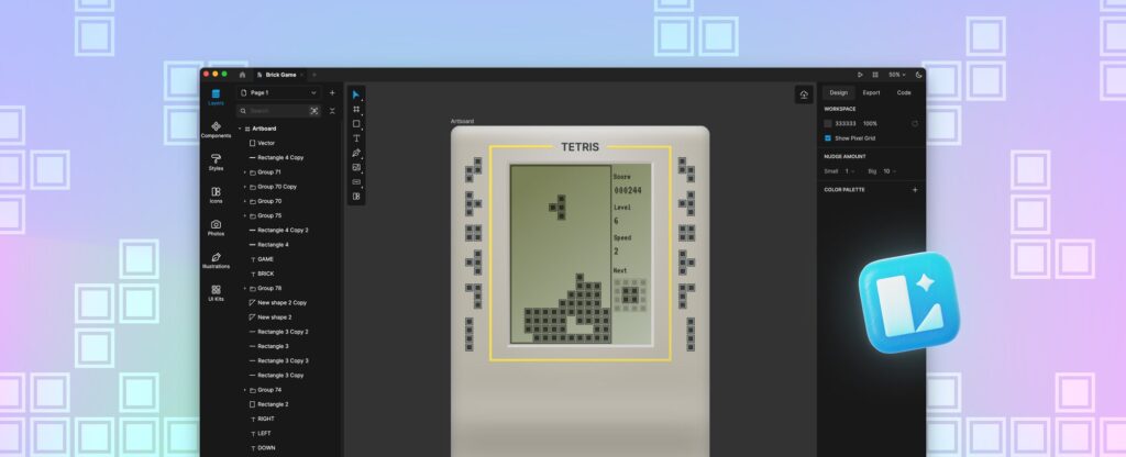Designing the legendary Tetris handheld console in Lunacy