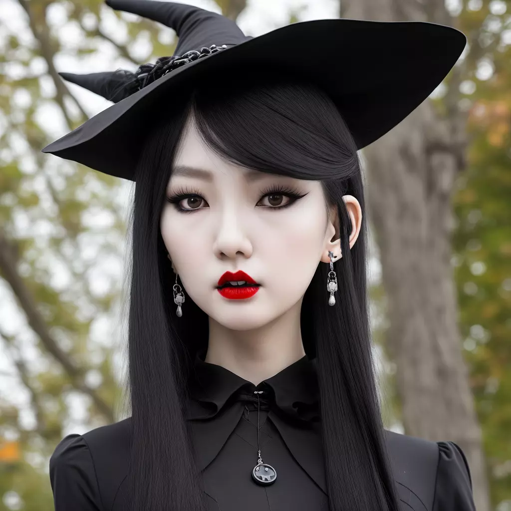 girl in a witch costume