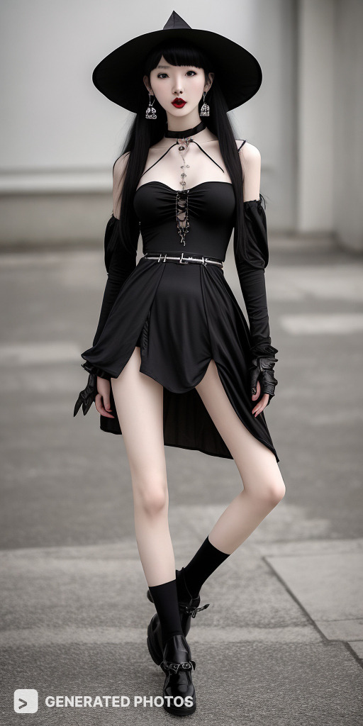 girl in a short black dress