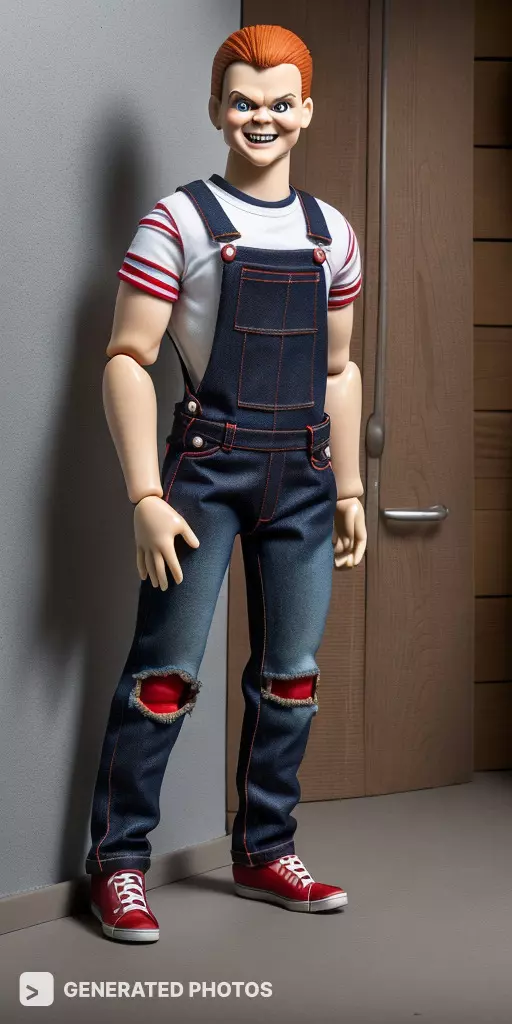 chucky doll in a romper