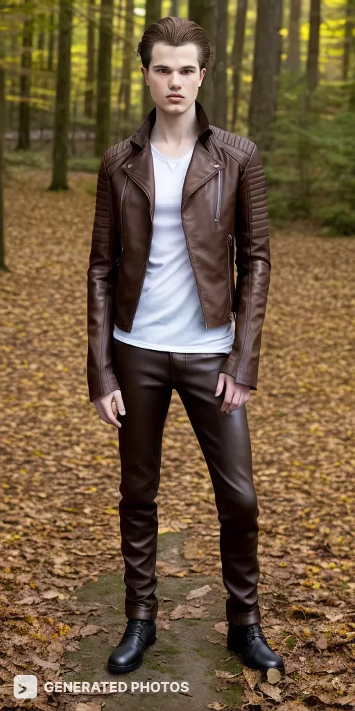jacob in a jacket in the woods