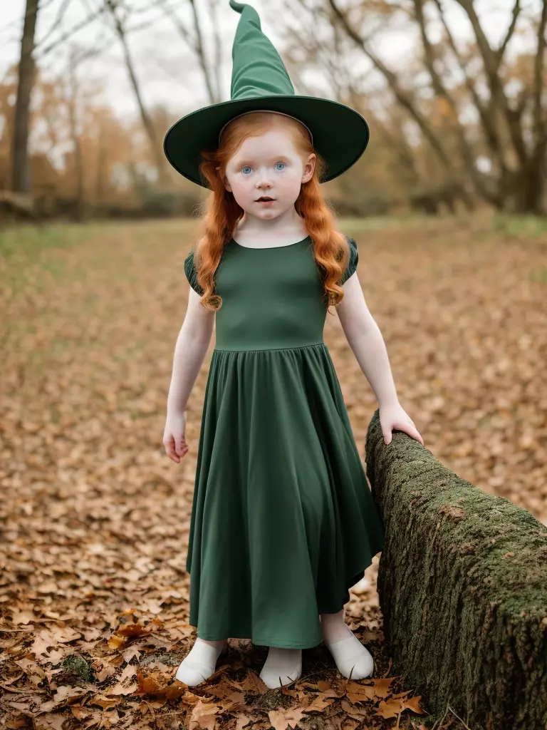 a child in a witch halloween costume