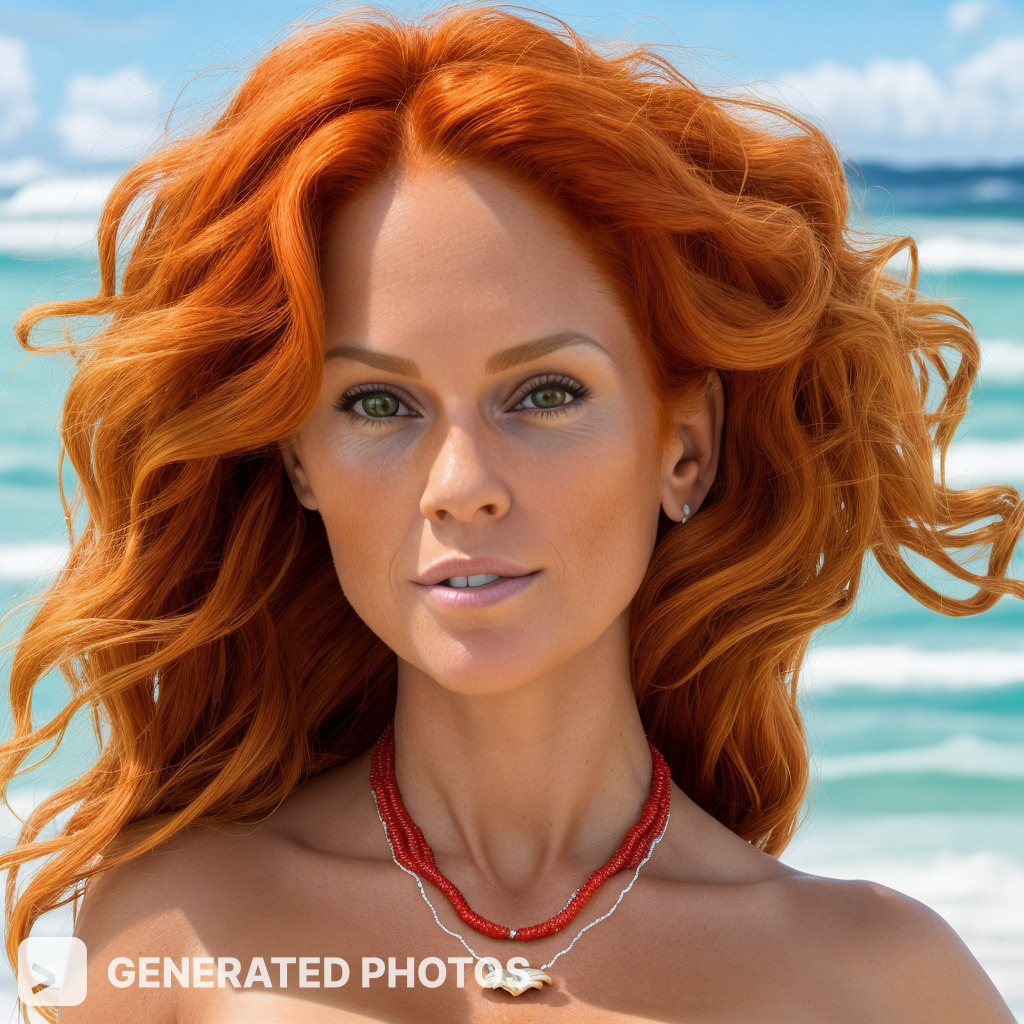 a portrait of beautiful woman with red hair 