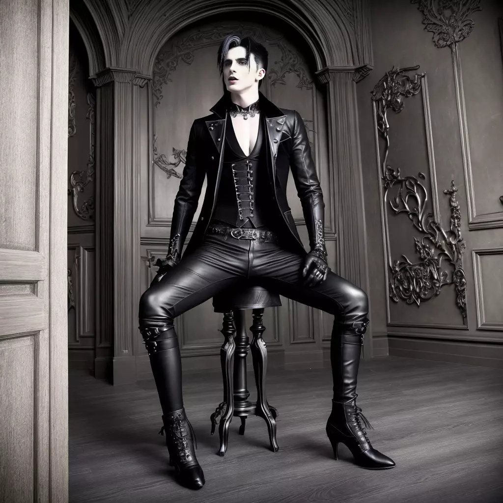 a guy in a black vintage costume