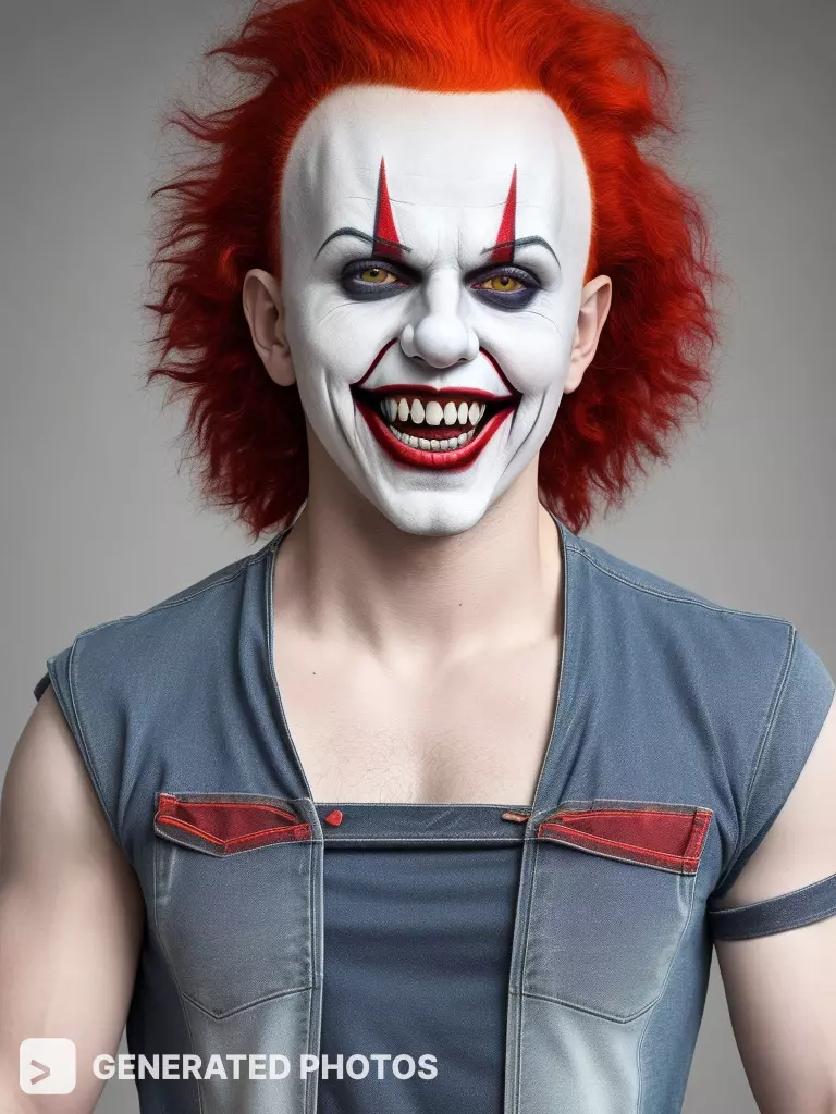 a man in a pennywise costume