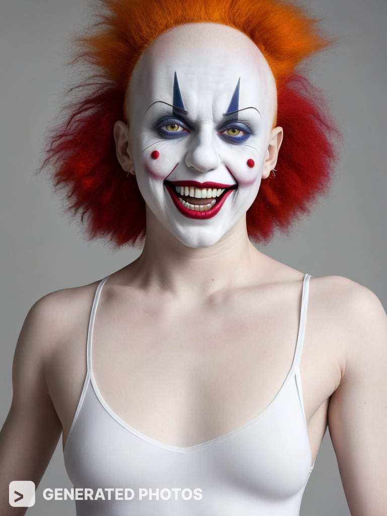 a girl in a pennywise make up
