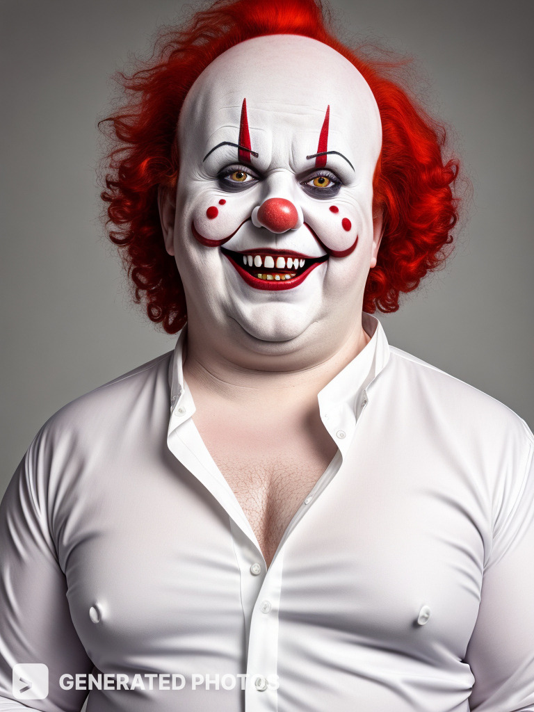 obese man in a clown costume