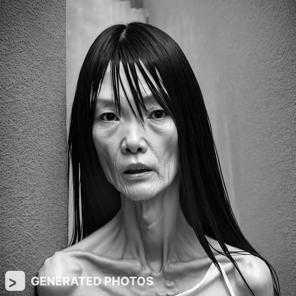 black and white picture of an old woman