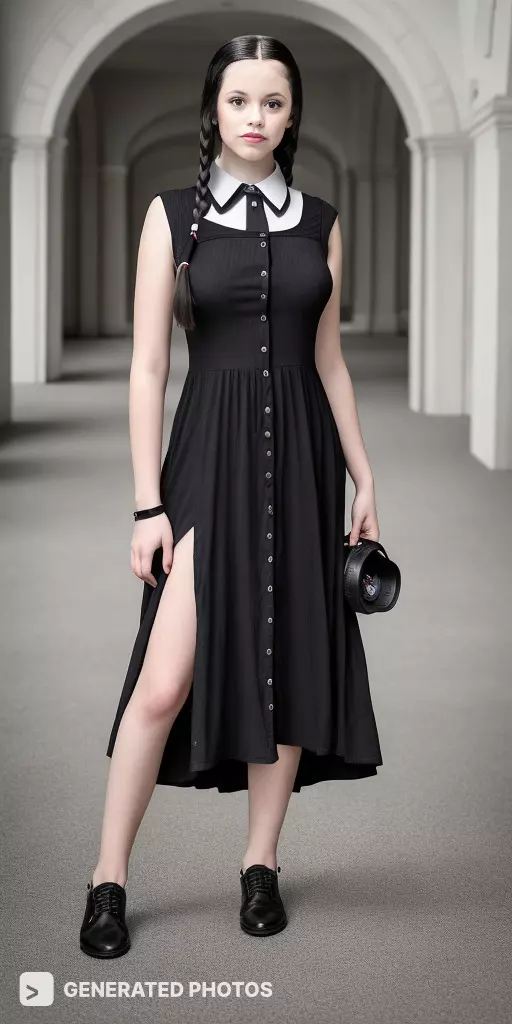wednesday in a long black dress